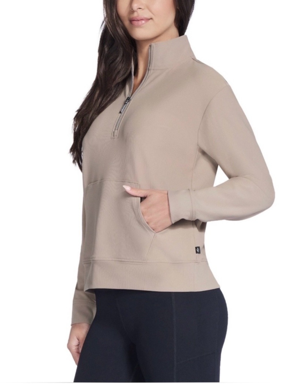 Skechers GOstretch Harmony Pullover Quarter Zip Tan Medium NWT